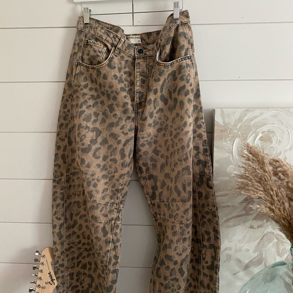 Leopard Print Barrel Women's Jeans Free People